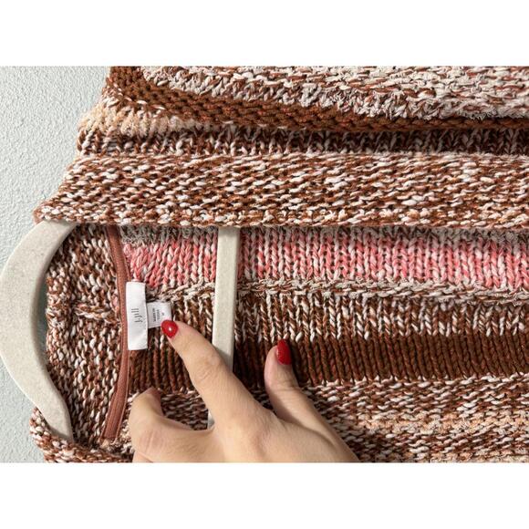 J. Jill Striped Open Front Chunky Knit Cardigan Sweater, Women's Medium - Picture 4 of 6